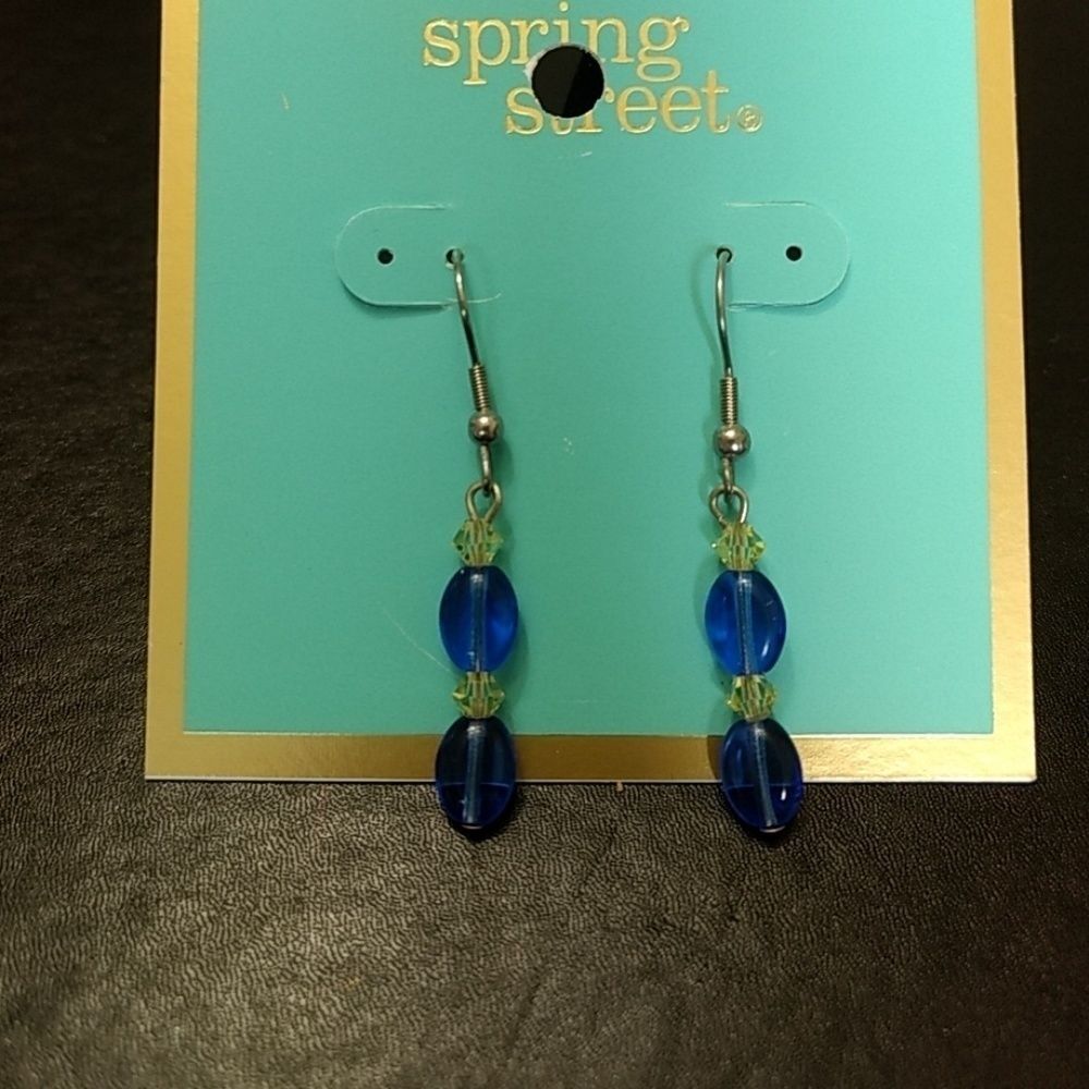 Spring Street blue bead earrings